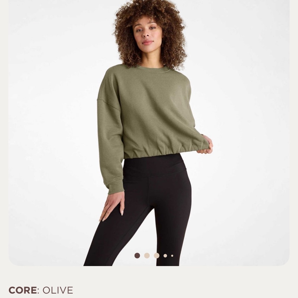 SOLD OUT Nuuds Cinch Waist Vintage Fleece Sweatshirt Olive XXL NEW